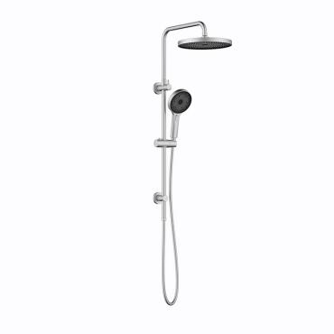 Gabe Double Shower on Rail - Brushed Nickel