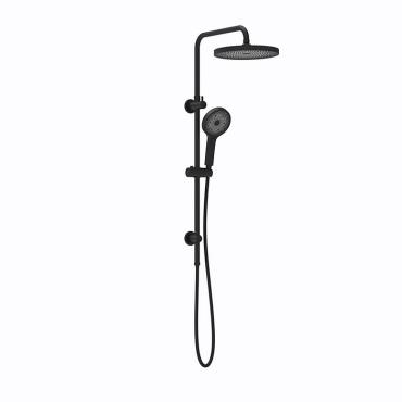 Gabe Double Shower on Rail - Black (Matt)