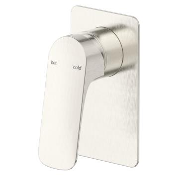 Kaza Shower Mixer - Square Plate - Brushed Nickel