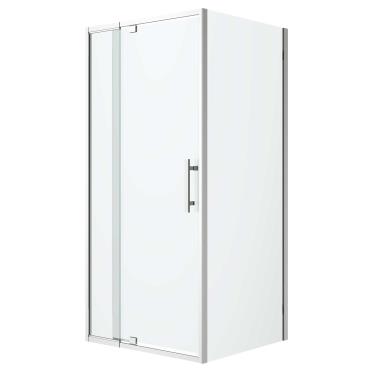 Louve Pivot Shower Screen Front and Return - Chrome