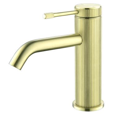 Mica Fluted Basin Mixer - French Gold