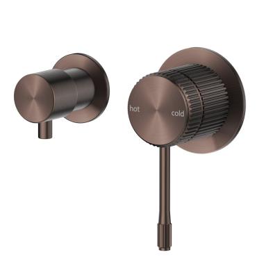 Mica Fluted Shower Mixer Diverter - Sideways - Dusk Bronze