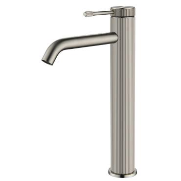 Mica Fluted Tall Basin Mixer - Brushed Nickel