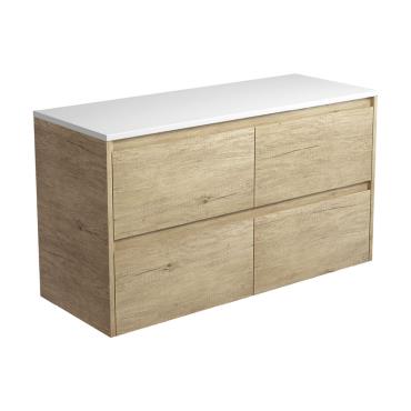 Amato Scandi Oak Wall Hung Vanity w/ Stone Top - Timber