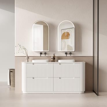 Curva Floor Vanity - White
