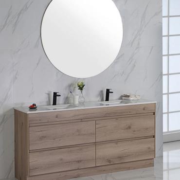 Max Floor Vanity w/ Stone Top Undermount Bowl - Timber