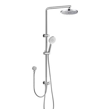 Mica Dual Shower on Rail 2 Hose - Chrome