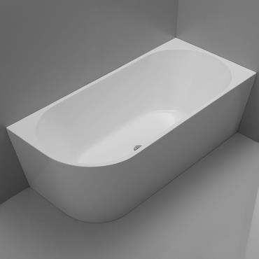MILAN Free Standing Corner Bath Tub - White (Gloss)