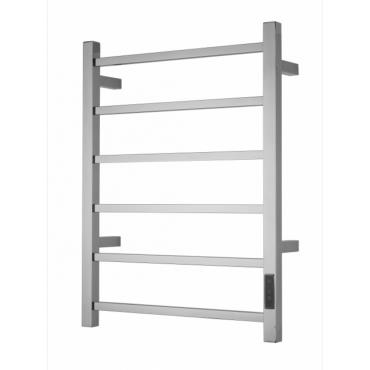 Square Bar Heated Towel Rail - Chrome