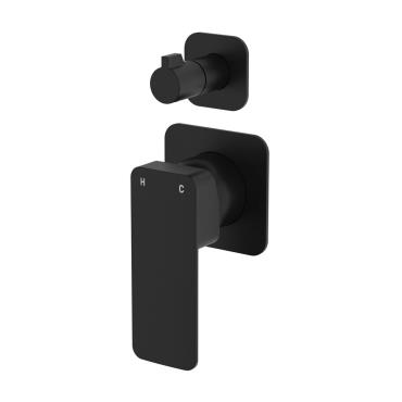 Tono Wall Diverter Mixer 2 Plate - Black (Matt)