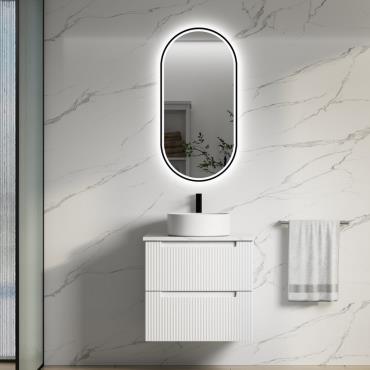 Verona Wall Hung Vanity w/ Stone Top Undermount Bowl - White (Matt)
