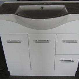 Semi Recessed Vanity - White (Gloss)