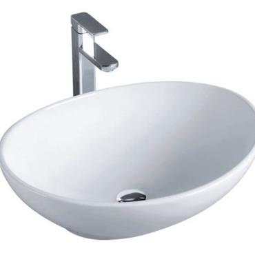 Toby Small Oval Basin - White (Gloss)