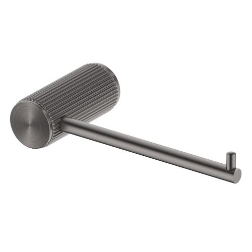 ACCESSORIES - Mica Fluted Toilet Paper Holder - Gun Metal Grey