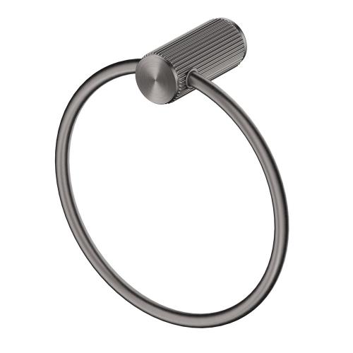 ACCESSORIES - Mica Fluted Towel Ring - Gun Metal Grey