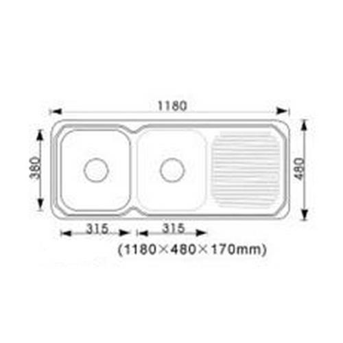 KITCHEN & LAUNDRY - 1180 Double Bowl Kitchen Sink - 
