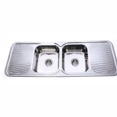 KITCHEN & LAUNDRY - 1380mm Double Bowl Double Drain Kitchen Sink - 
