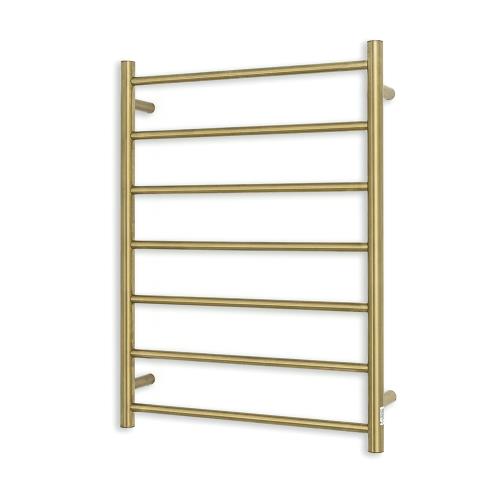 ACCESSORIES - 7 Bar Heated Towel Ladder - Round - 240 Volt - Brushed Gold