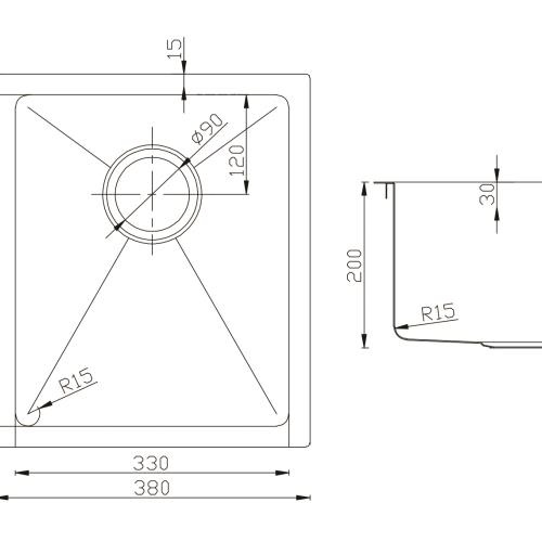 KITCHEN & LAUNDRY - Atlas Single Bowl Under Mount Sink - 
