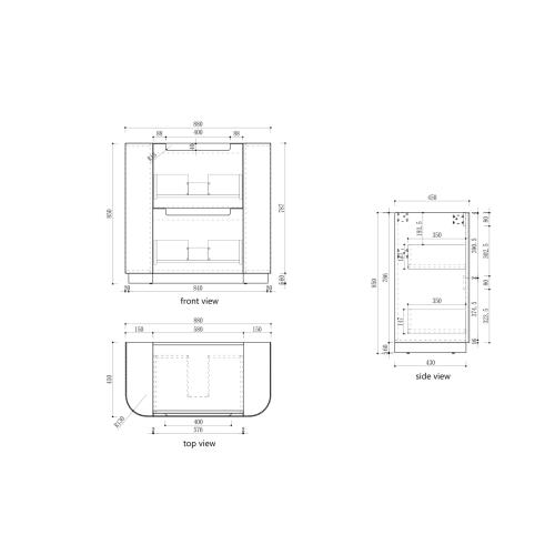 VANITIES - Curva Floor Vanity - 900mm