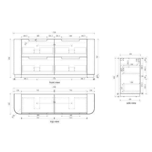 VANITIES - Curva Floor Vanity - 1800mm(Double Bowl)