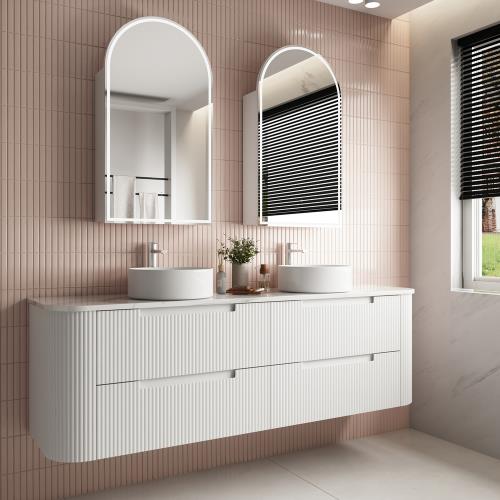 VANITIES - Curva Wall Hung Vanity - 1800mm(Double Bowl)