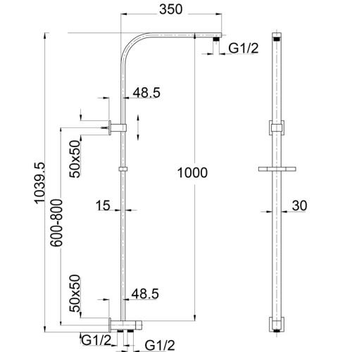 TAPWARE - Deko Double Shower Dual Hose - 