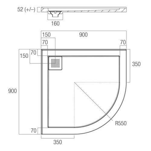 SHOWERS - ECO Shower Bases - Curved Corner - 