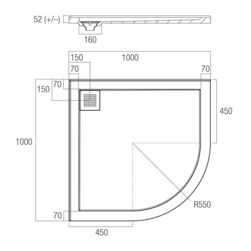 SHOWERS - ECO Shower Bases - Curved Corner - 