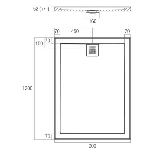 SHOWERS - ECO Shower Bases - OVER 1000mm - 900 x 1200mm, Rear Waste