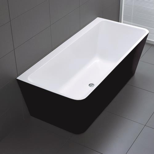 BATHS - INDI Wall Faced Free Standing Black Bath Tub - 