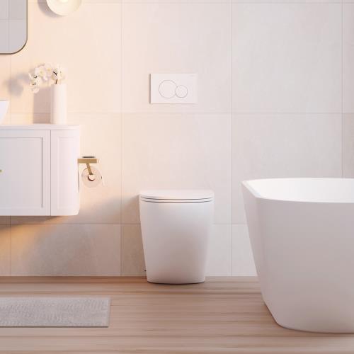 TOILETS - Koko Floor Pan R&T In Wall Cistern Package - White (Gloss)