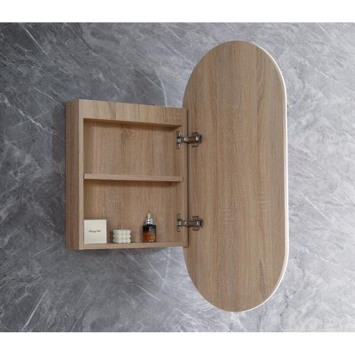 MIRRORS AND CABINETS - Krystal LED Shaving Cabinet - Natural Timber