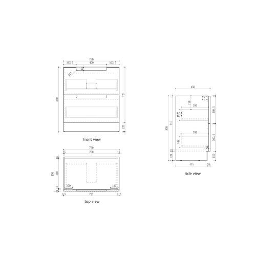 VANITIES - Lovina Floor Vanity - 750mm