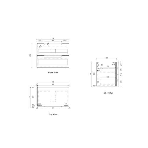 VANITIES - Lovina Tier Wall Hung Vanity - 