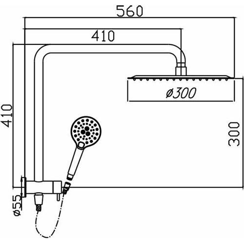 TAPWARE - Parker Brushed Gold Double Shower on Bracket - 