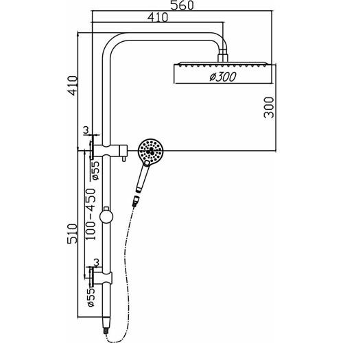 TAPWARE - Parker Brushed Gold Double Shower on Rail - 