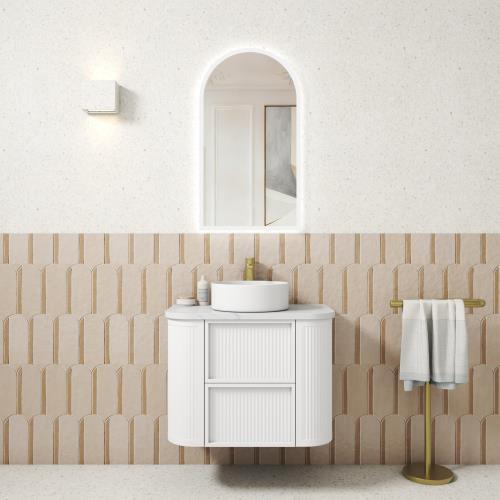 VANITIES - Ramee Curved Fluted Wall Hung Vanity - 750mm