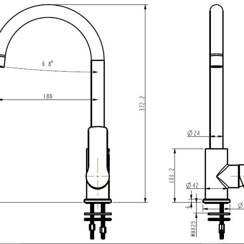 TAPWARE - Rome Kitchen Mixer - 
