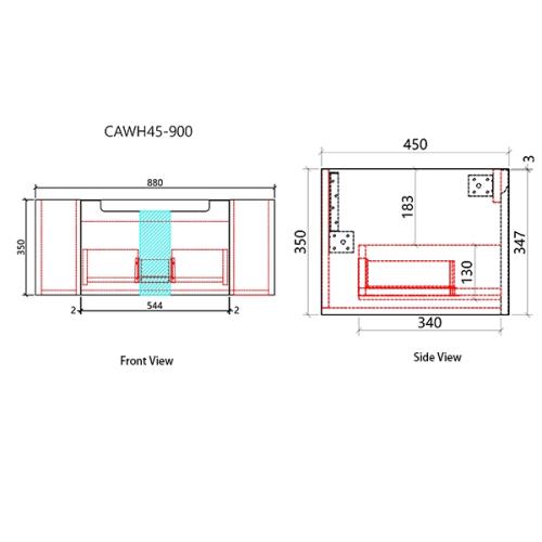 VANITIES - Savio Wall Hung Vanity - 900mm