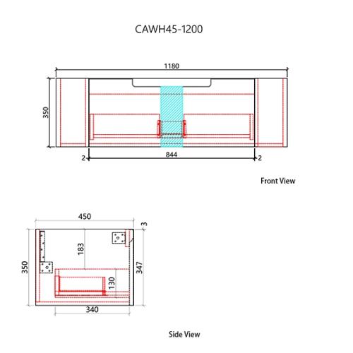 VANITIES - Savio Wall Hung Vanity - 1200mm