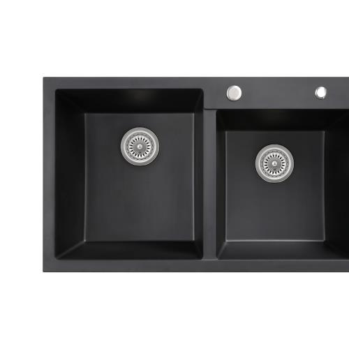 KITCHEN & LAUNDRY - Sierra Composite Double Bowl Sink - Black