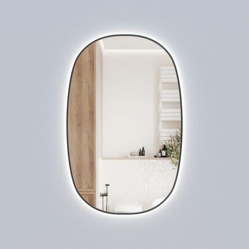 MIRRORS AND CABINETS - Valmont Vertical 580mm LED Mirror - Gun Metal Grey