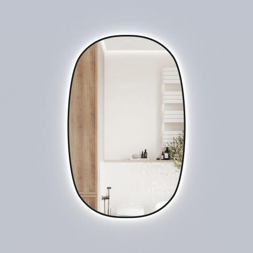 MIRRORS AND CABINETS - Valmont Vertical 580mm LED Mirror - Black (Matt)
