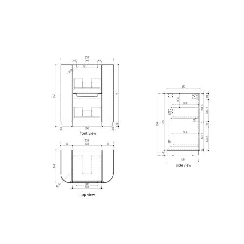 VANITIES - Varcelli Floor Vanity - 750mm