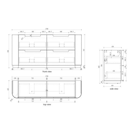VANITIES - Varcelli Floor Vanity - 1800mm(Double Bowl)