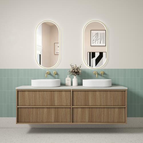 VANITIES - Venetta Fluted Framed Vanity Range - 1800mm(Double Bowl)