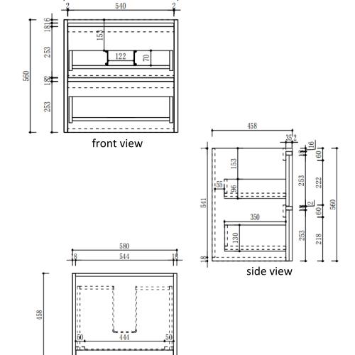 VANITIES - Venetta Framed Wall Hung Vanity - 