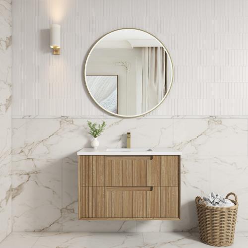 VANITIES - Voulari Framed Wall Hung Vanity - 900mm